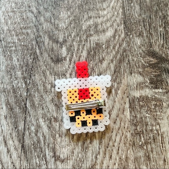 Bobba tea hair clip handmade perler beads - Picture 2 of 2